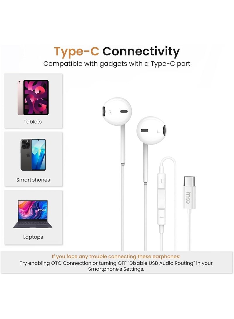 iMee Type-C Wired Earphones with Mic and Volume Control - In-Ear Stereo Sound, Plug and Play USB-C Headphones for Smartphones, Tablets & Laptops, Noise Reduction, Lightweight, Comfortable Fit (IM-EP107) - Image 4